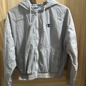 CHAMPION Woven Full-Zip Hooded Jacket lightweight WINDBREAKER for SPRING Small